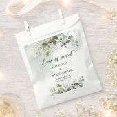 ボホユーカリの緑の枝の金ゴールドのきらめき フェイバーバッグ (クリップ留めされた状態)