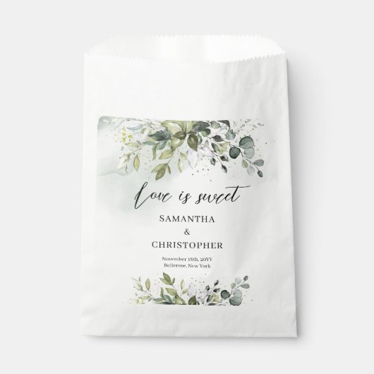 ボホユーカリの緑の枝の金ゴールドのきらめき フェイバーバッグ (正面)