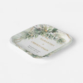 ボホユーカリの緑の枝の金ゴールド結婚ズ ペーパープレート (傾斜あり)