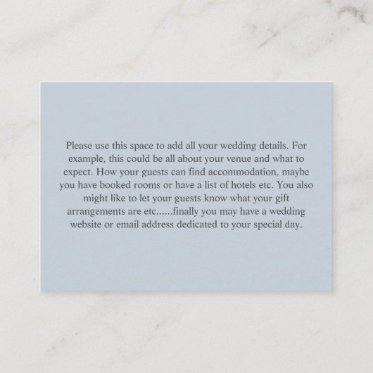 ボホユーカリフローラダスティブルー結婚ズ詳細 エンクロージャーカード (裏面)