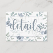 ボホユーカリフローラダスティブルー結婚ズ詳細 エンクロージャーカード (正面)
