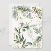 ボホユーカリプスグリーンリーパンパスリース金ゴールド 招待状 (裏面)