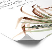 ボホユーカリプタスパンパスベージュフローラウェルカムサイン ポスター (角)