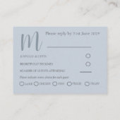 ボホユーカリプタスフローラダスティブルーRSVP 結婚's エンクロージャーカード (裏面)