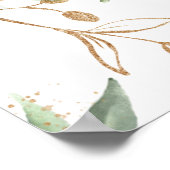 ボホユーカリプタス金ゴールドサークルブライダルシャワー ポスター (角)