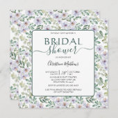 ボホユーカリプタス&フローラグリーンブライダルシャワー 招待状 (正面/裏面)