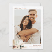 ボホユーカリプトゥスグリーン結婚フラワーズパンパ 招待状 (裏面)