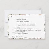 ボホユーカリプトゥスパームリーフ&ベージュフローラと食事 出欠カード (裏面)