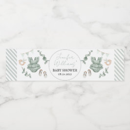 ボホユーカリ女の子の赤ちゃんシャワーボトルラベル ペットボトルラベル