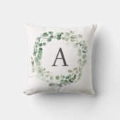 ボホユーカリ素朴リースモノグラム クッション (正面)