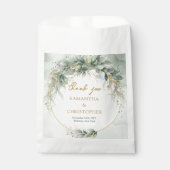 ボホユーカリ緑の枝フェイク金ゴールド枠 フェイバーバッグ (正面)