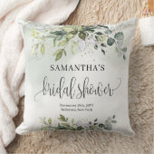 ボホユーカリ緑の枝フェイク金ゴールド クッション (ブランケット)