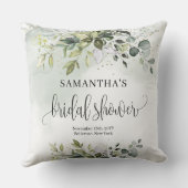 ボホユーカリ緑の枝フェイク金ゴールド クッション (裏面)