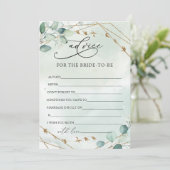 ボホユーカリ緑の葉のフェイク金ゴールド枠 アドバイスカード (スタンド正面)