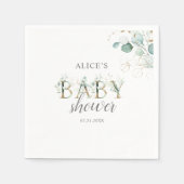 ボホユーカリ葉スベイビーシャワー スタンダードカクテルナプキン (正面)