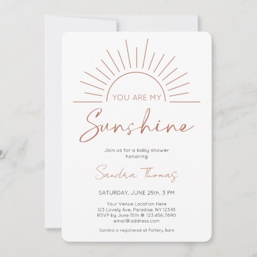 ボホユーマイサンシャインベビーシャワー招待状 招待状 (正面)