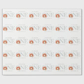 ボホライオンウォーターカラー1st誕生日パーティー ラッピングペーパー (フラット)