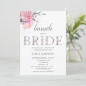 ボホライトソフトピンクフラワーブライダルブランチシャワー 招待状 (スタンド正面)