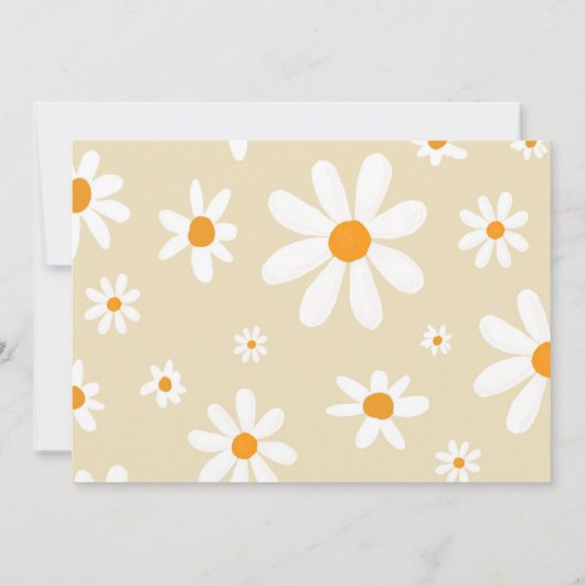 ボホライトデイジーファースト誕生日フォト招待状 招待状 (裏面)