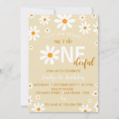 ボホライトデイジー最初の誕生日パーティー招待 招待状 (正面)