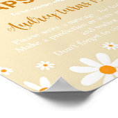 ボホライトデイジー最初の誕生日時間カプセル標識 ポスター (角)