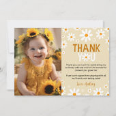 ボホライトデイジー1stバースデーフォトサンキューカード サンキューカード (正面)