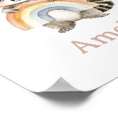 ボホラクーンアンドレインボーベビーネーム子供部屋アート ポスター (角)