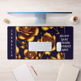 ボホラグジュアリーモダン金ゴールドバラコレクション デスクマット