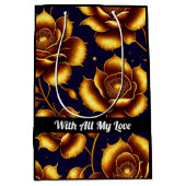 ボホラグジュアリーモダン金ゴールドバラコレクション ミディアムペーパーバッグ (正面)