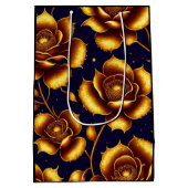 ボホラグジュアリーモダン金ゴールドバラコレクション ミディアムペーパーバッグ (裏面)