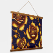 ボホラグジュアリーモダン金ゴールドバラコレクション 吊り下げ型タペストリー (傾斜あり)