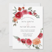 ボホラスティックウォーター色フローラ結婚式招待状 招待状 (正面)