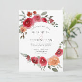 ボホラスティックウォーター色フローラ結婚式招待状 招待状 (スタンド正面)