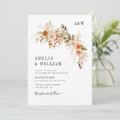 ボホラスティックオータム秋花模様結婚式招待状 招待状 (スタンド正面)