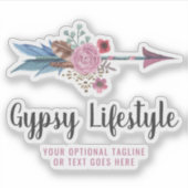 ボホラスティックフェザーアローウォーター色ボヘミアンのロゴ シール (正面)