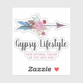 ボホラスティックフェザーアローウォーター色ボヘミアンのロゴ シール