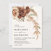 ボホラスティテラコッタ素朴フローラ結婚ズ 招待状 (正面)