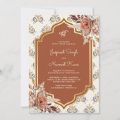 ボホラストオレンジパンジャビアナンドKarajシーク結婚ズ 招待状 (正面)