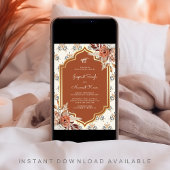 ボホラストオレンジパンジャビアナンドKarajシーク結婚ズ 招待状