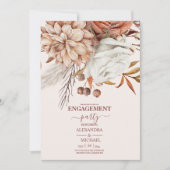 ボホラストテラコッタドライファンフラワーズ婚約 招待状 (正面)