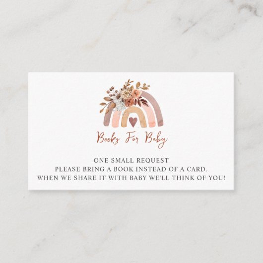 ボホラストテラコッタベビーシャワーブズベビー エンクロージャーカード (正面)