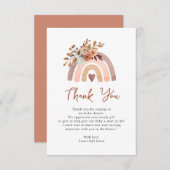 ボホラストテラコッタレインボーベビーシャワー サンキューカード (正面/裏面)