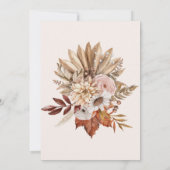 ボホラストテラコッタ乾燥ファンの花結婚の数 セーブザデート (裏面)