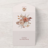 ボホラストテラコッタ乾燥ファ結婚ンの花の全て オールインワン招待状 (外側)