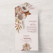 ボホラストテラコッタ乾燥ファ結婚ンの花の全て オールインワン招待状 (内側)