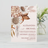 ボホラストテラコッタ乾燥ファ結婚ン花のInv 招待状 (スタンド正面)