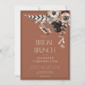 ボホラストブラック&ホワイトフラワーズブライダルブランチ 招待状 (正面)