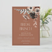 ボホラストブラック&ホワイトフラワーズブライダルブランチ 招待状 (スタンド正面)