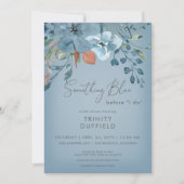 ボホラストブルーフローラ何かブルーブライダルシャワー 招待状 (正面)