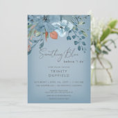 ボホラストブルーフローラ何かブルーブライダルシャワー 招待状 (スタンド正面)